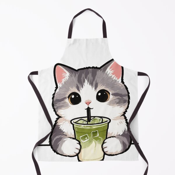 Item preview, Adorable Cat with Matcha Drink | Cute Kawaii Kitty Tee designed and sold by Nuttajak.
