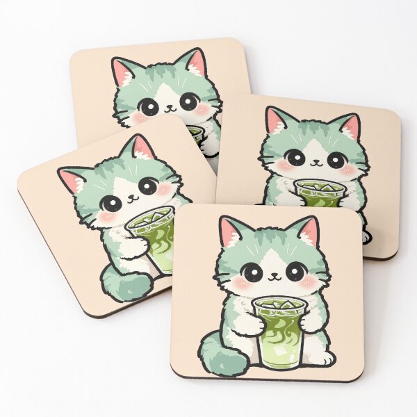 Item preview, Cute Kitten Drinking Matcha | Japanese Tea Cat Shirt designed and sold by Nuttajak.