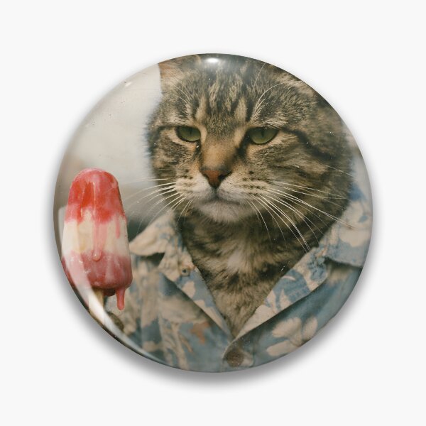 Item preview, Cat Eating Ice Cream Wall Art | Playful Feline Summer Vacation Portrait | Retro Photography Aesthetic Nostalgic Vintage Print designed and sold by PaintedPixels01.