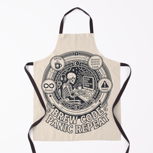 Item preview, Skeleton Programmer Brew Code Panic Repeat - IT Developer Humor Techie Gift designed and sold by SplashTastic.