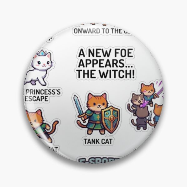 Item preview, Retro Pixel Art  Neko Warriors Sticker Sheet:Rpg Cat Adventure  designed and sold by YunsCozyCorner.