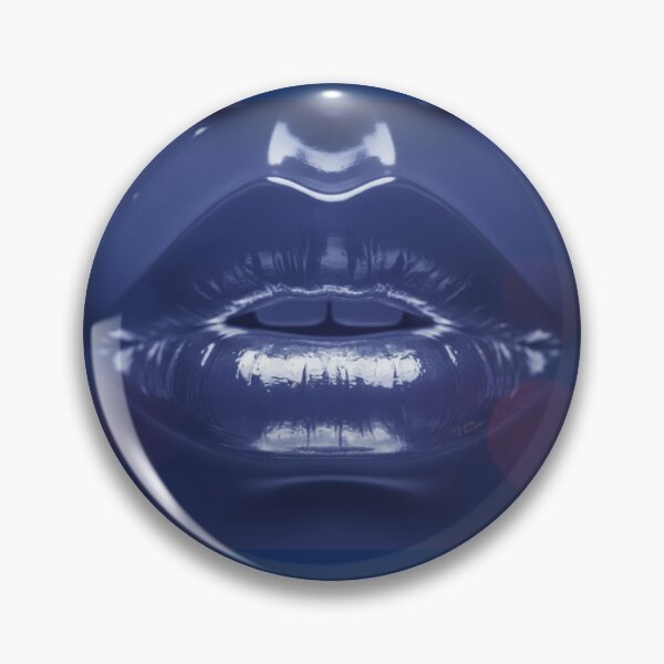 Item preview, BLUE CHROME LIPS - Cyber Beauty Art - Glossy designed and sold by Urban-InkStudio.