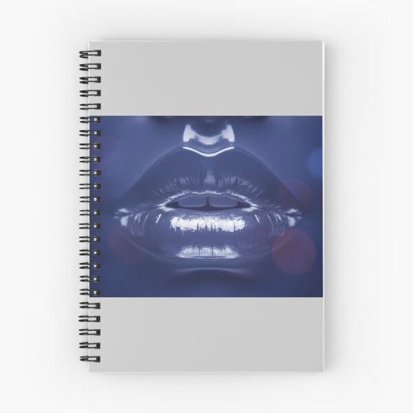 Item preview, BLUE CHROME LIPS - Cyber Beauty Art - Glossy designed and sold by Urban-InkStudio.
