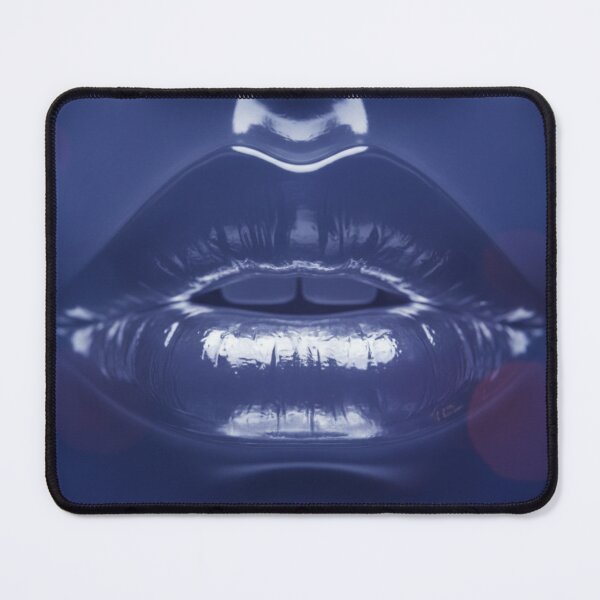 Item preview, BLUE CHROME LIPS - Cyber Beauty Art - Glossy designed and sold by Urban-InkStudio.