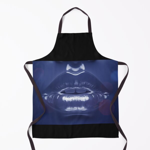 Item preview, BLUE CHROME LIPS - Cyber Beauty Art - Glossy designed and sold by Urban-InkStudio.