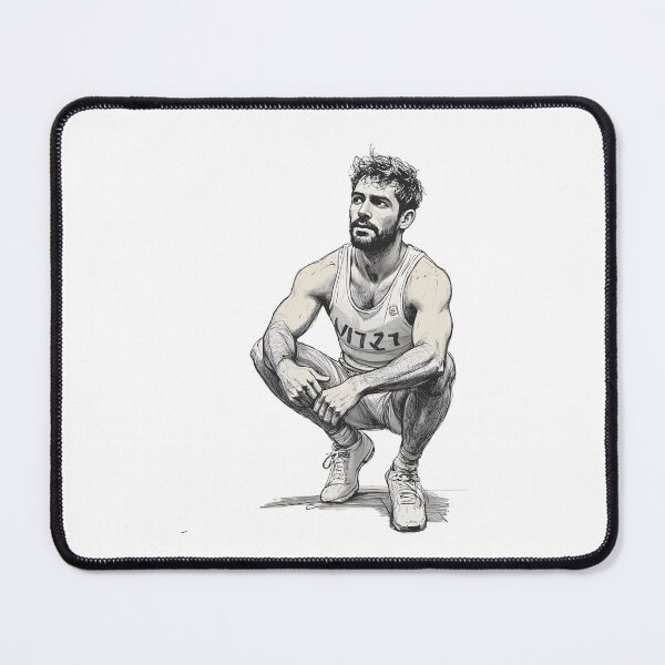 Item preview, Guy Relaxing During Working Out B&W Image designed and sold by Museum Of Non-Existing Art.