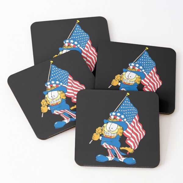 Item preview, Garfieldzz Holding USA Flag Uncle Sam 4th of July Cartoon Cat designed and sold by LincolnWardill.