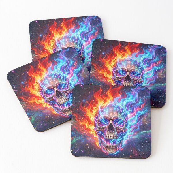 Item preview, Cosmic Fire Skull Norse Runes designed and sold by DWolf04.