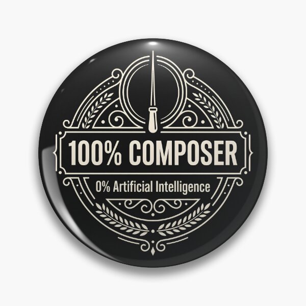 Item preview, 100% Composer 0% AI - Classical Music Director Vintage Label Gift designed and sold by SplashTastic.