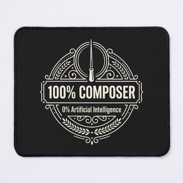 Item preview, 100% Composer 0% AI - Classical Music Director Vintage Label Gift designed and sold by SplashTastic.