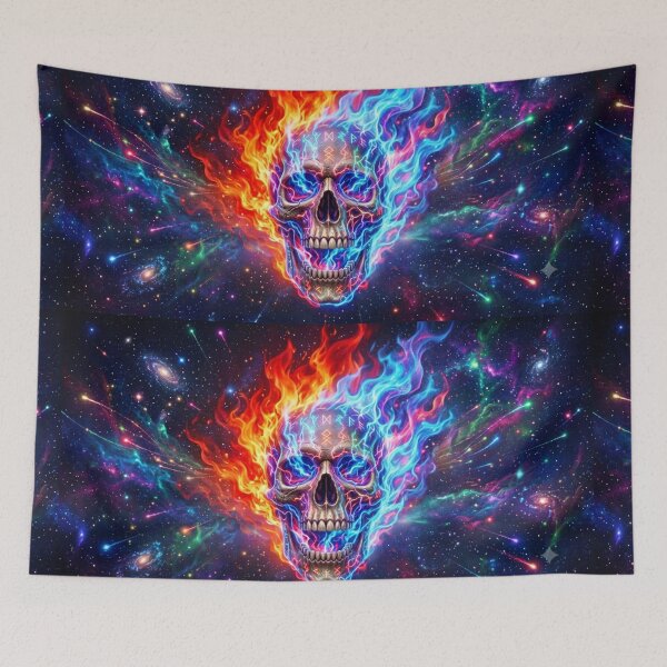 Item preview, Cosmic Fire Skull Norse Runes designed and sold by DWolf04.