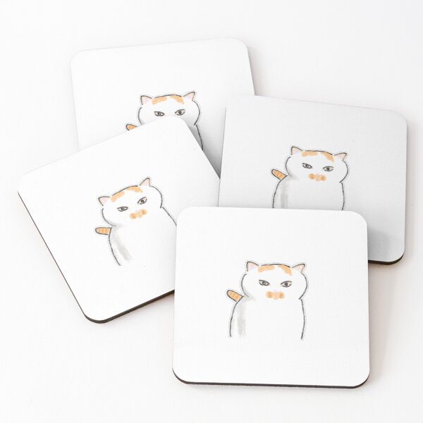 Item preview, Funny Grumpy White Orange Cat Art designed and sold by raun.draw.