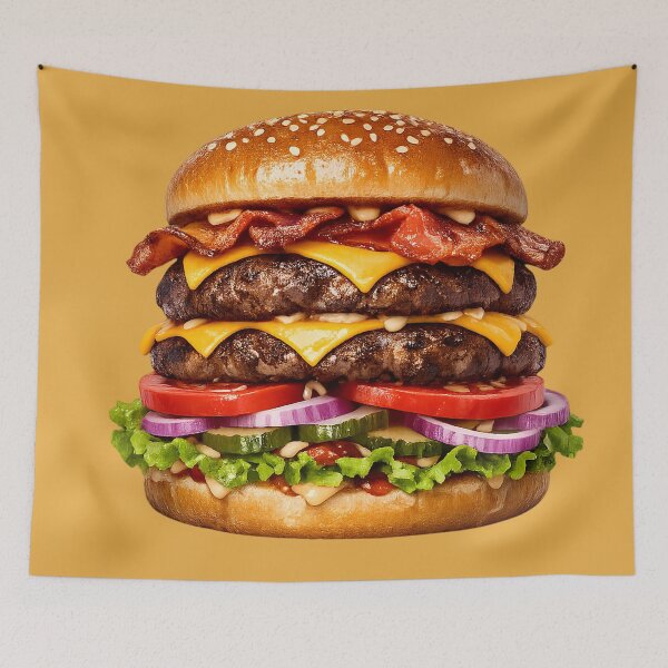 Item preview, Cheeseburger Day Delicious Double Bacon Burger designed and sold by digitalbob60.