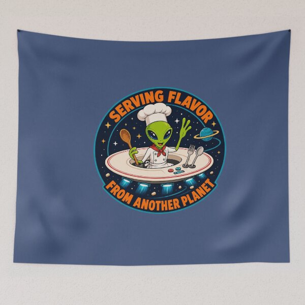 Item preview, Serving Flavor From Another Planet – Funny Alien Chef designed and sold by Aimetoi.