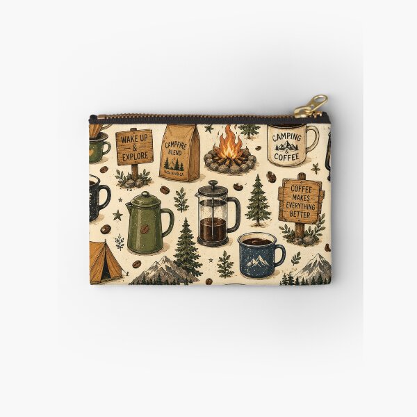 Item preview, Camping Coffee Seamless Pattern – Coffee Lover, Outdoor Adventure & Rustic Camp Design designed and sold by RJACreative.