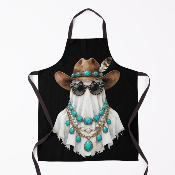 Item preview, Western halloween Glam Ghost Cowgirl watercolor designed and sold by CF_VintageDesign.