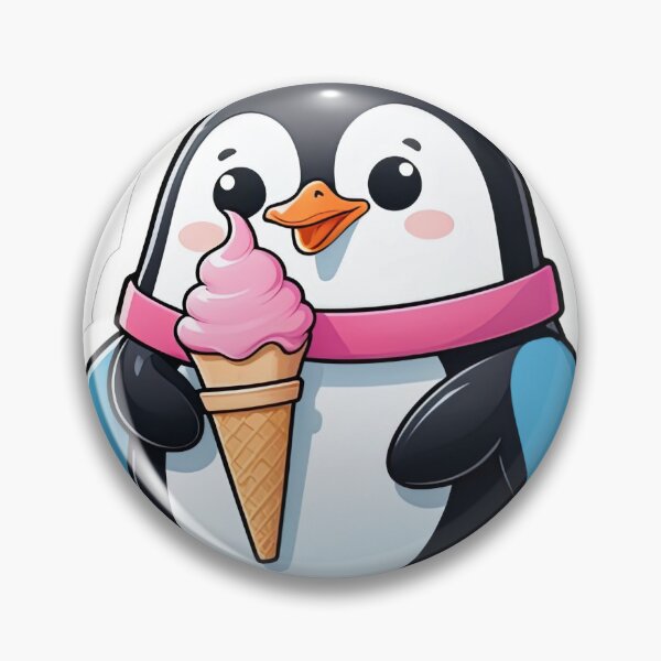 Item preview, Cute Penguin Ice Cream Lover Kawaii Cartoon Sticker designed and sold by designerbhai009.