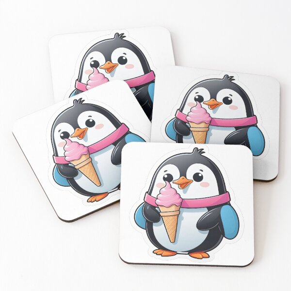 Item preview, Cute Penguin Ice Cream Lover Kawaii Cartoon Sticker designed and sold by designerbhai009.