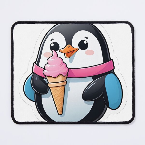 Item preview, Cute Penguin Ice Cream Lover Kawaii Cartoon Sticker designed and sold by designerbhai009.