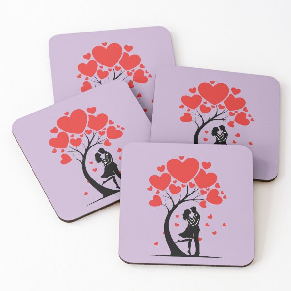 Item preview, Silhouette couples under the heart tree designed and sold by Lycheeleaf.