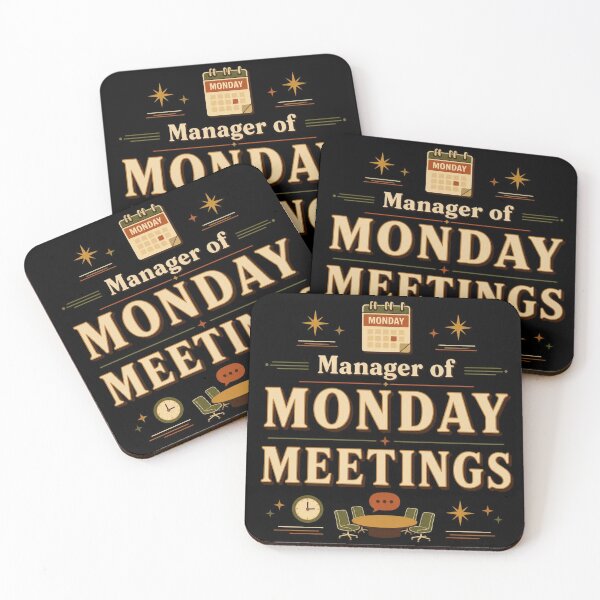 Item preview, Manager of Monday Meetings | Funny Office Humor Retro Typography designed and sold by Irene Catchmind.