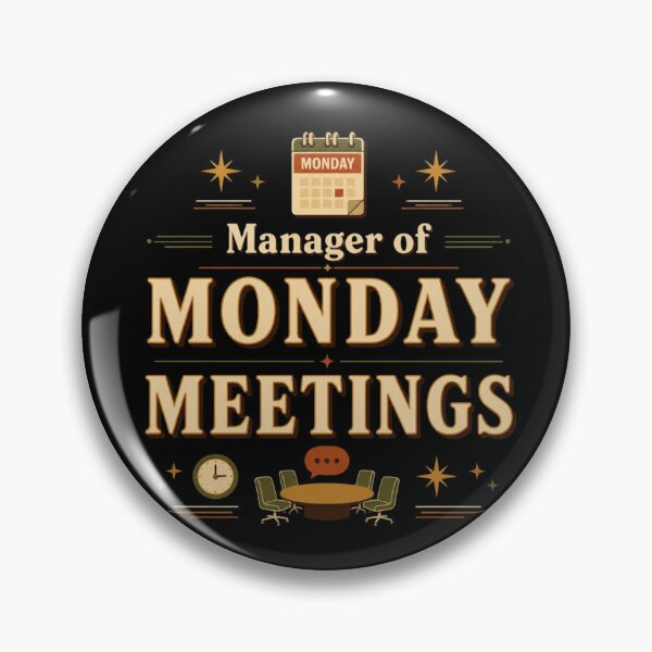 Item preview, Manager of Monday Meetings | Funny Office Humor Retro Typography designed and sold by Irene Catchmind.
