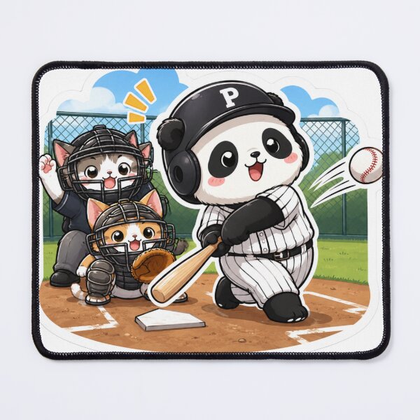 Item preview, Panda Playing Baseball with Cats designed and sold by MR4me.