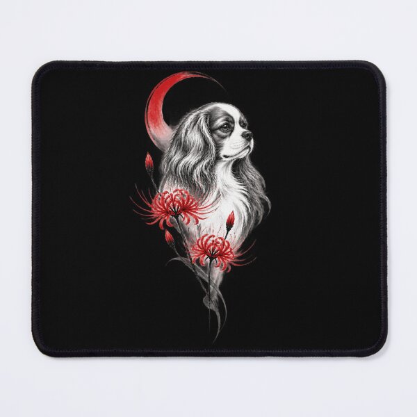 Item preview, Cavalier King Charles Spaniel Red Spider Lily Gothic Vintage Art designed and sold by Shakhbata-1.