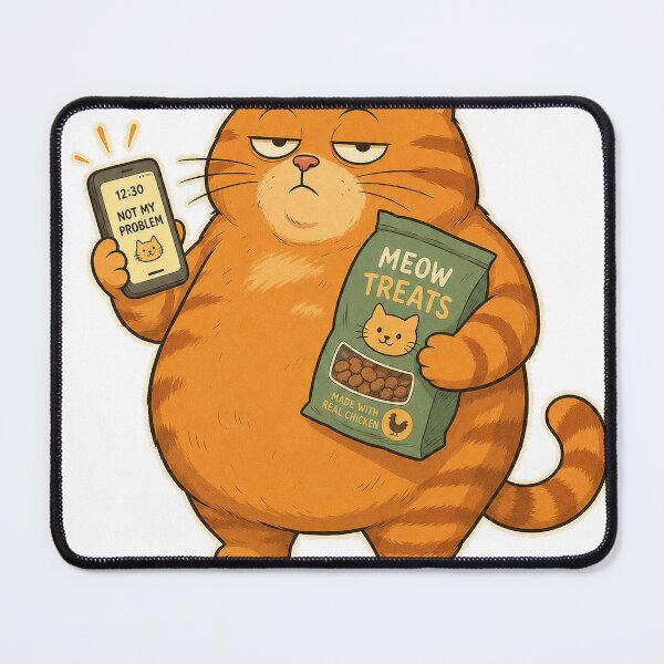 Item preview, Multi-Tasking Fat Cat Funny Sarcastic T-Shirt Design designed and sold by KIDEnia.