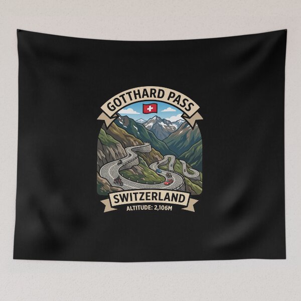 Item preview, Gotthard Pass Swiss Alps Motorcycle Route Design designed and sold by enzoade.