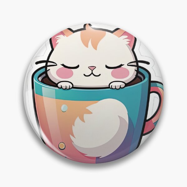 Item preview, Cute Cat in Colorful Coffee Cup Kawaii Cat Sticker designed and sold by designerbhai009.