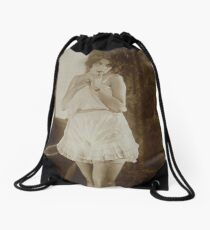 Victorian Vintage Posing Lady Erotic French Sultry Drawstring Bag