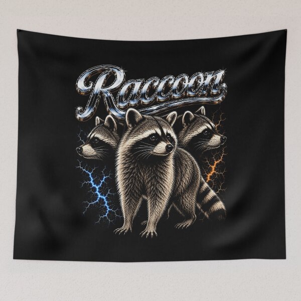 Item preview, Stylish Raccoon Trio Design for Animal Lovers Zoo designed and sold by rafaeltto.