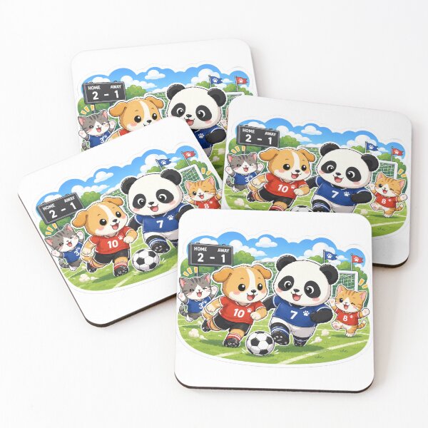 Item preview, Dog Playing Football with Panda & Cats designed and sold by MR4me.