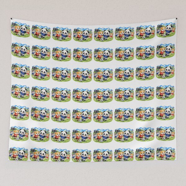 Item preview, Dog Playing Football with Panda & Cats designed and sold by MR4me.