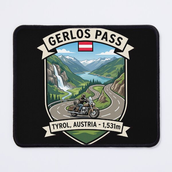 Item preview, Gerlos Pass Tyrol Alpine Pass Motorcycle Print designed and sold by enzoade.