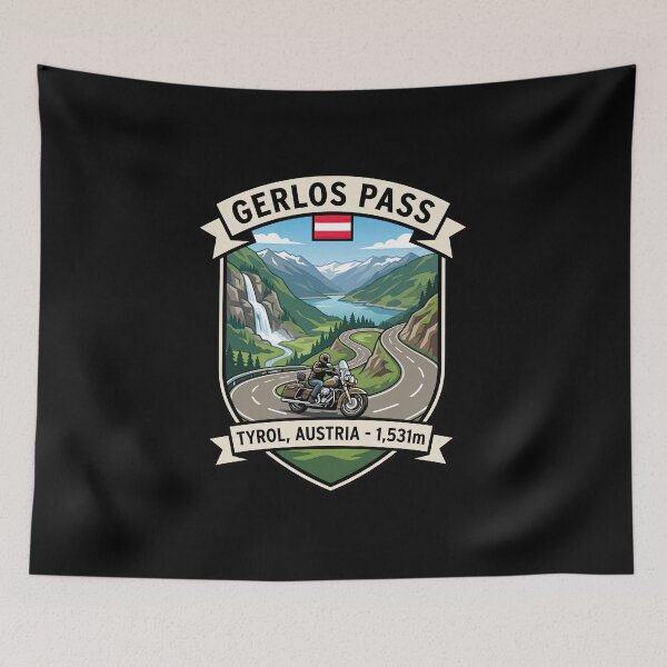 Item preview, Gerlos Pass Tyrol Alpine Pass Motorcycle Print designed and sold by enzoade.
