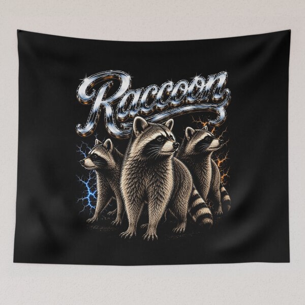 Item preview, Dynamic Raccoon Trio with Electric Effects Zoo designed and sold by rafaeltto.