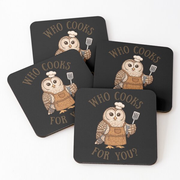 Item preview, Who Cooks For You Owl Bird Pun Chef Cute Cooking designed and sold by ripgoatclothing.