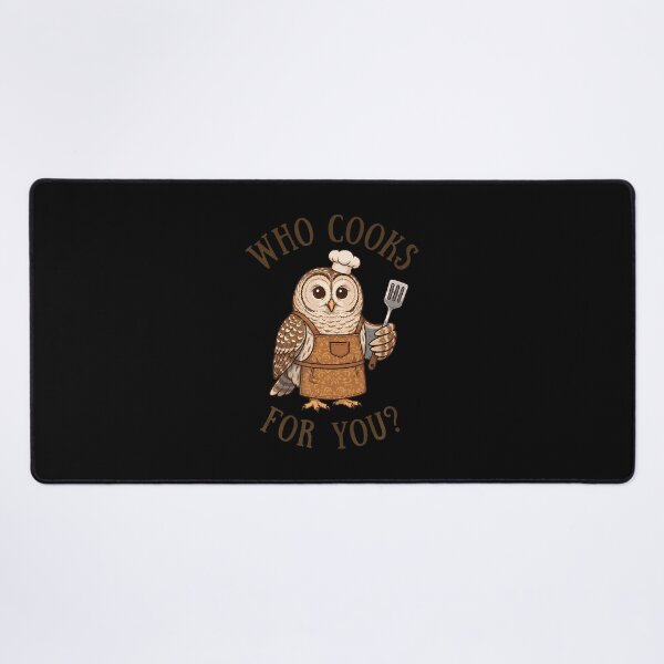 Item preview, Who Cooks For You Owl Bird Pun Chef Cute Cooking designed and sold by ripgoatclothing.