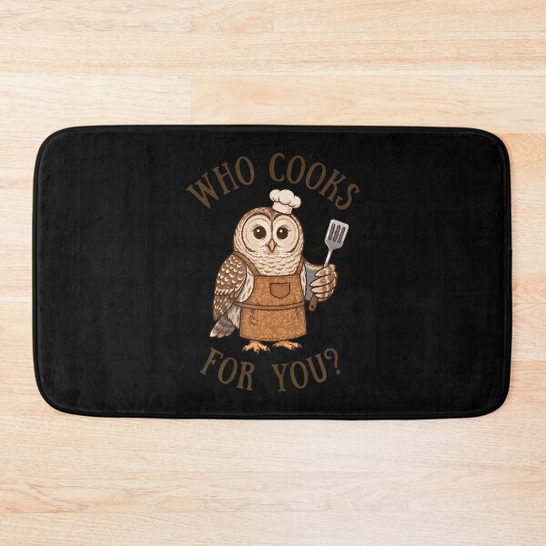 Item preview, Who Cooks For You Owl Bird Pun Chef Cute Cooking designed and sold by ripgoatclothing.