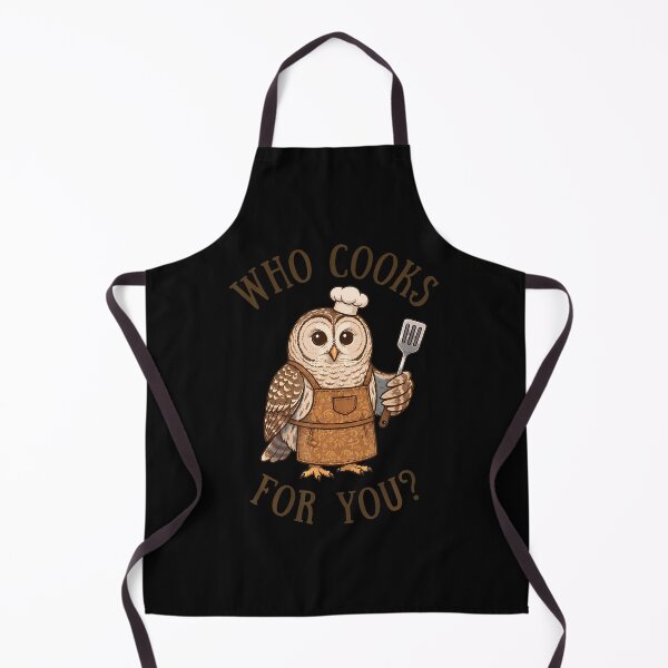 Item preview, Who Cooks For You Owl Bird Pun Chef Cute Cooking designed and sold by ripgoatclothing.