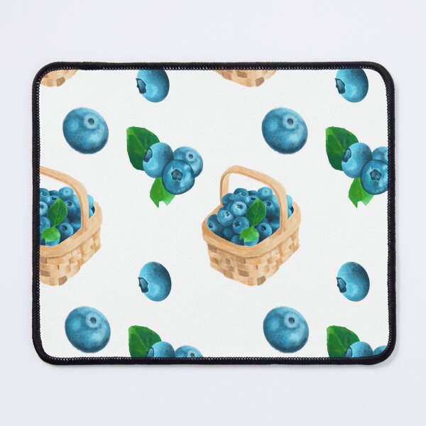 Item preview, Watercolor Blueberry Basket Cottagecore Pattern designed and sold by lina4design.