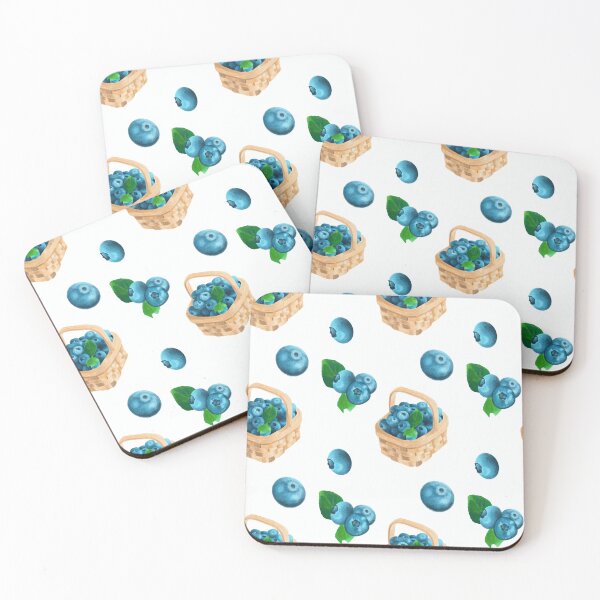 Item preview, Watercolor Blueberry Basket Cottagecore Pattern designed and sold by lina4design.
