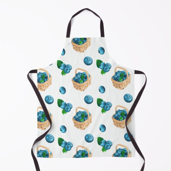 Item preview, Watercolor Blueberry Basket Cottagecore Pattern designed and sold by lina4design.