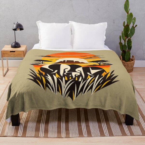 Item preview, Elephant Family Safari Sunset - African Wildlife Vintage Retro designed and sold by JonelCrafts.