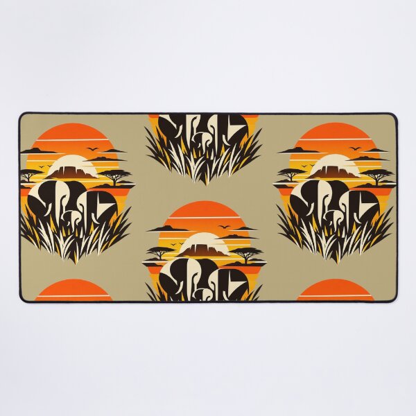 Item preview, Elephant Family Safari Sunset - African Wildlife Vintage Retro designed and sold by JonelCrafts.