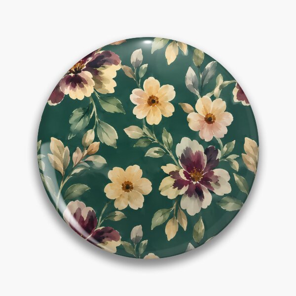Item preview, Elegant Forest Green Watercolor Floral Pattern designed and sold by zenjiinspired.