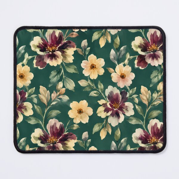 Item preview, Elegant Forest Green Watercolor Floral Pattern designed and sold by zenjiinspired.