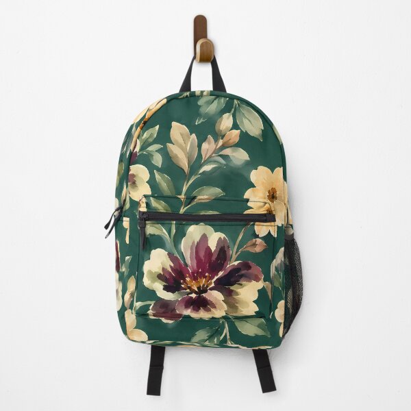 Item preview, Elegant Forest Green Watercolor Floral Pattern designed and sold by zenjiinspired.